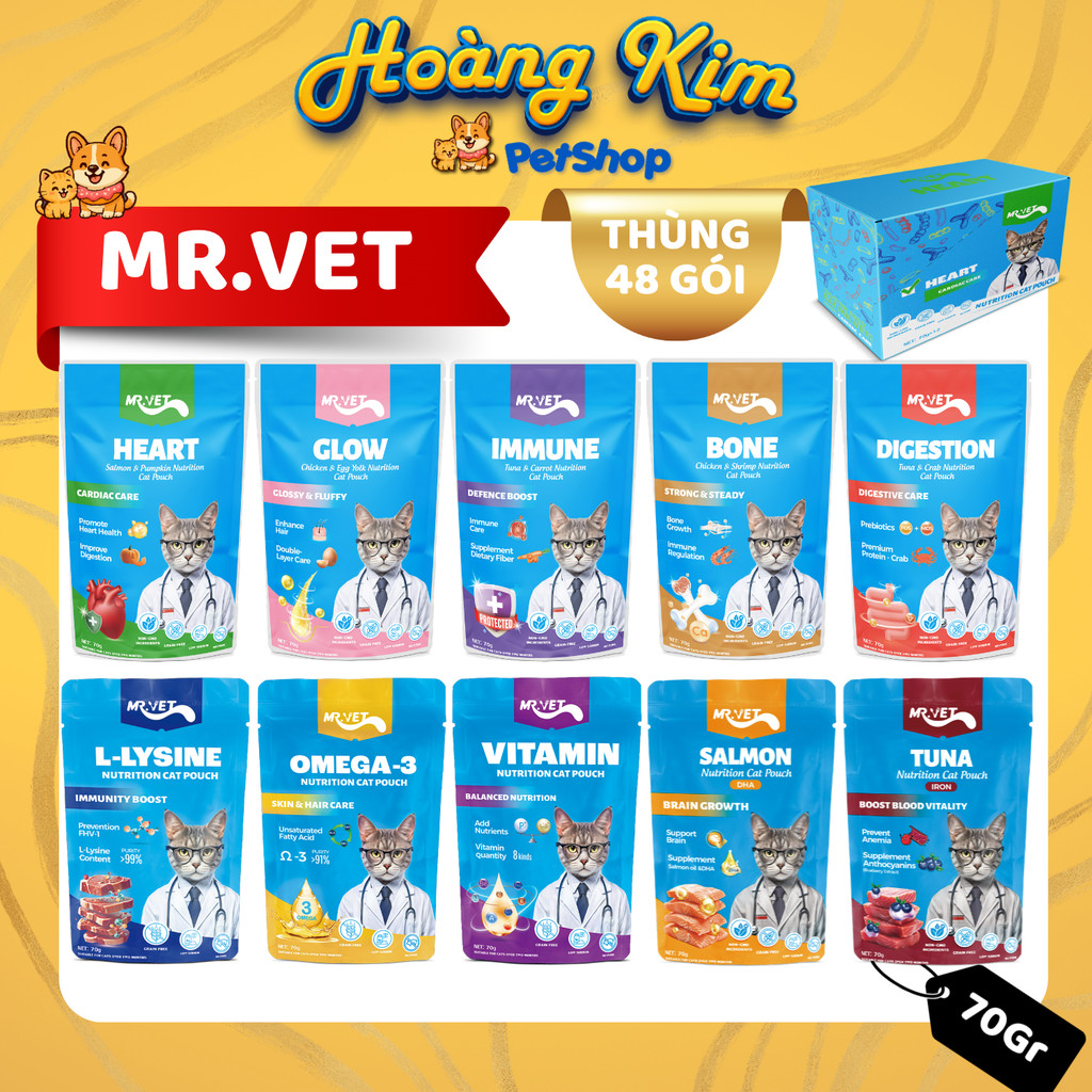 Pate MRVET Thùng 48 Gói Bổ Sung Dinh Dưỡng Cho Mèo