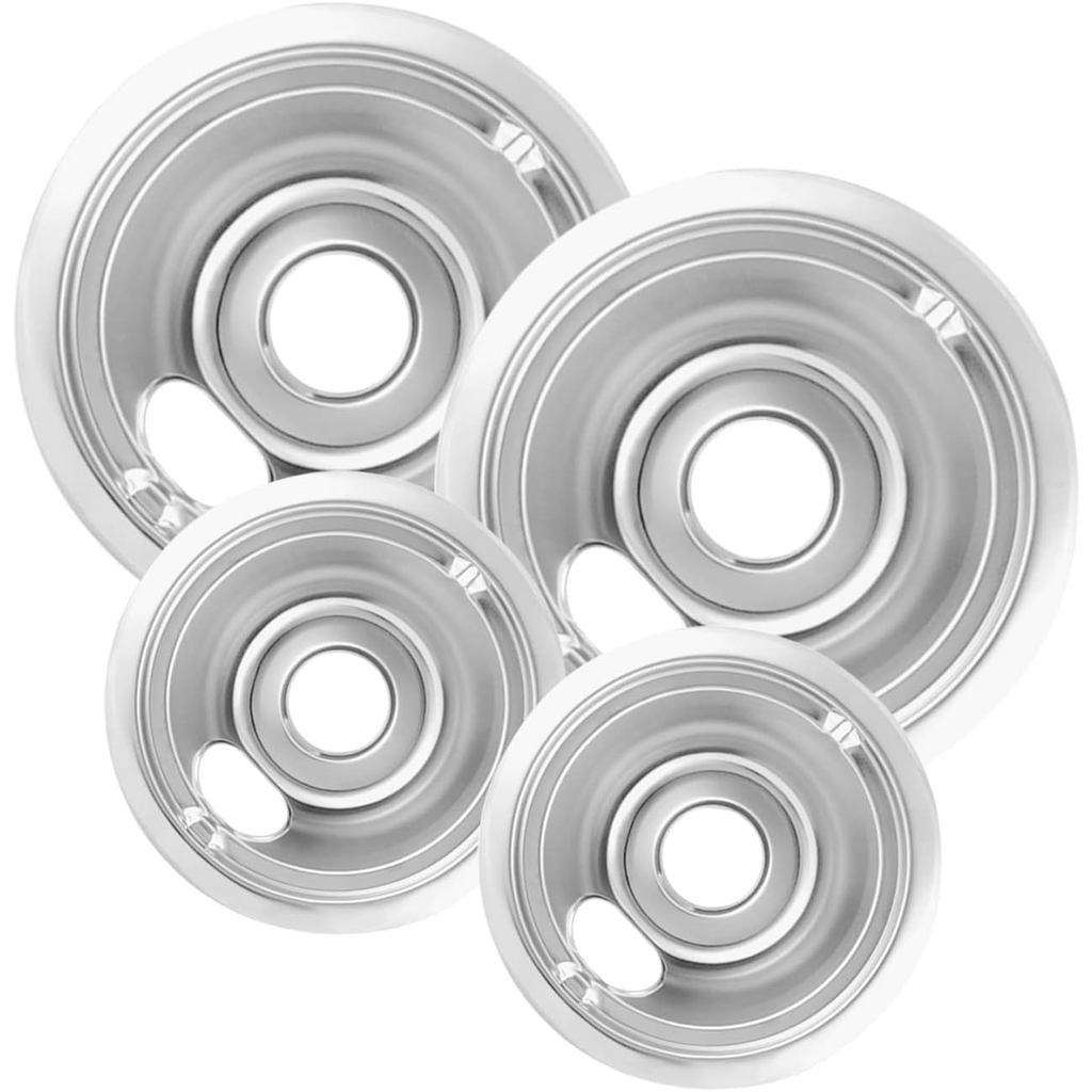 Bộ Chảo Nhỏ Giọt 4 Miếng - Tương Thích Với Bếp GE - Chảo Nhỏ Giọt Bếp Điện Hoàn Thiện Chrome - 2 x 6