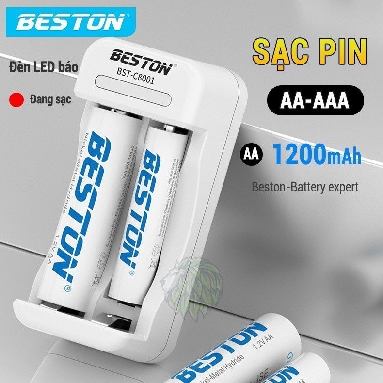 Bộ Sạc Pin AA/AAA Beston C8001 Cho Micro Karaoke loa, đồ chơi trẻ em, đồng hồ, thiết bị điện tử, đèn