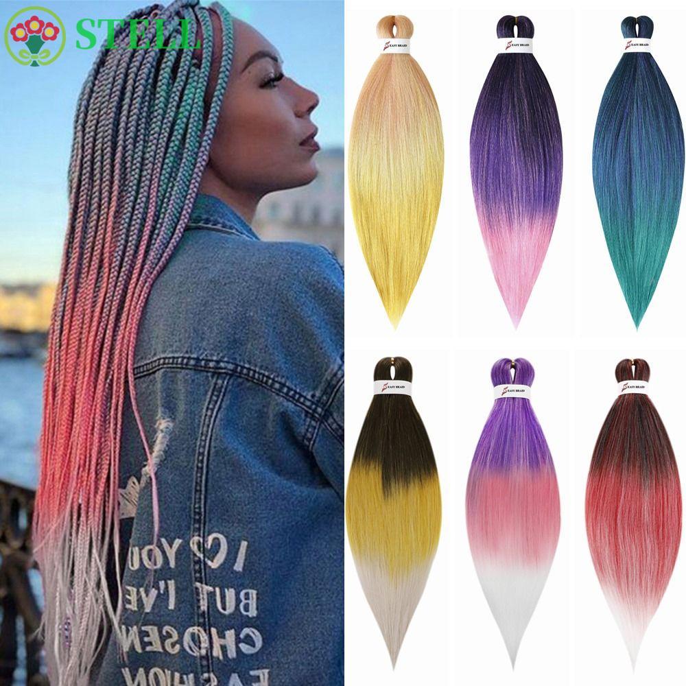 STELL Jumbo Braid Hair, Tóc bện Ombre Corlorful, Bím tóc 26 inch DIY Hairstyle Jumbo Hair Extension 