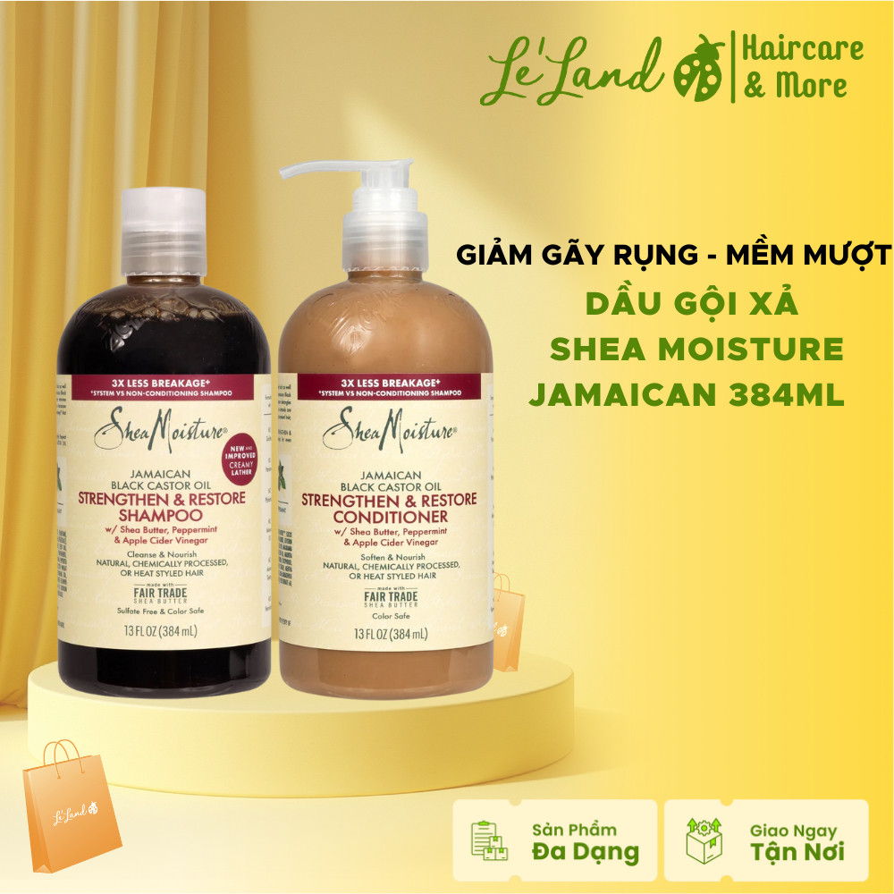 Set gội xả SheaMoisture Jamaican Black Castor Oil Strengthen Shea moisture