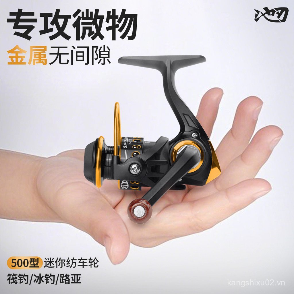 Tất Cả Kim Loại 500 Quay Bánh Xe Đá Câu Cá Mini Dòng Cốc Linhu Gapless Câu Cá Bè Dây Câu Loại Cuộn C