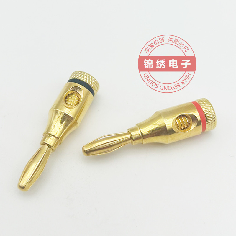 ✧Mạ vàng Budweiser Banana Plug 4mm Bộ khuếch đại âm thanh Thiết bị đầu cuối Đầu nối dòng loa còi✰