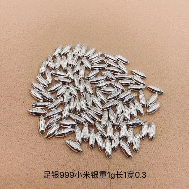 Thỏi và hạt hướng dương cơm bạc nguyên chất - Đồ trang trí nhỏ, bộ sưu tập quà tặng