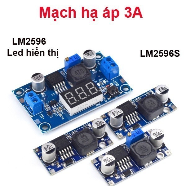Mạch nguồn giảm áp, hạ áp LM2596S , LM2596 có led hiển thị