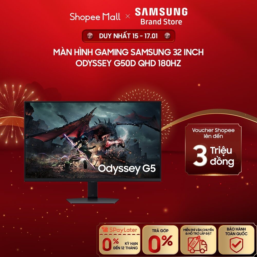 [FREE SHIP] Màn Hình Gaming Samsung 27inch/32 Inch Odyssey G50D QHD 180Hz LS32DG502EEXXV