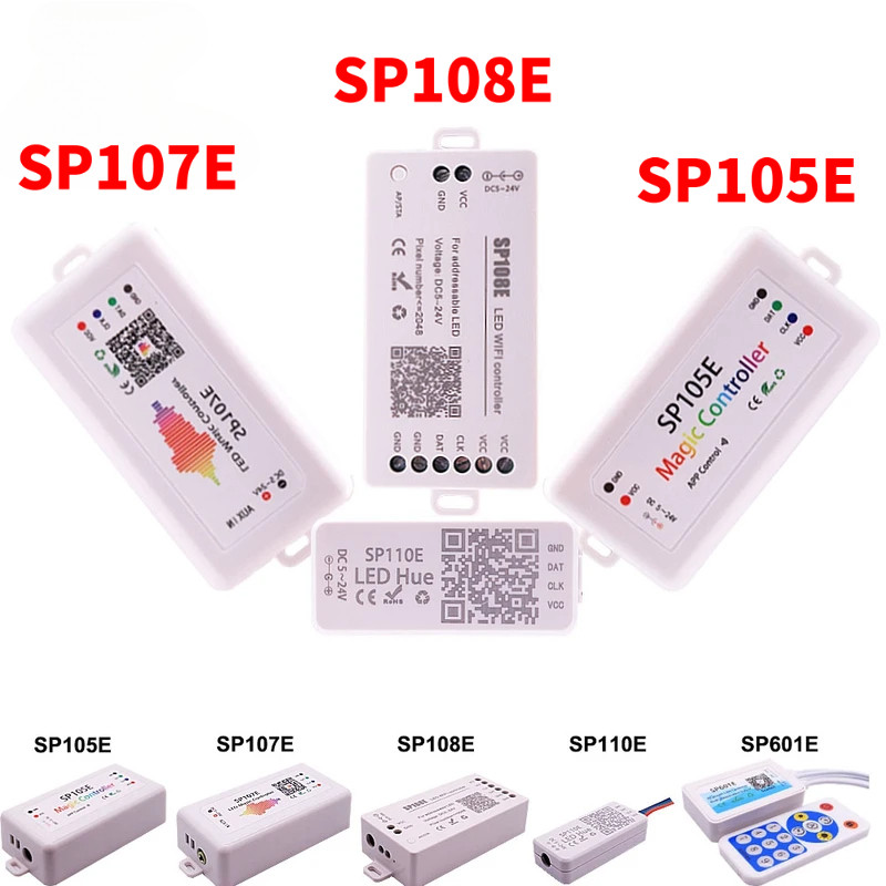 WS2812B WS28111 SK6812 Bộ điều khiển dải đèn Led Bluetooth SP105E SP107E SP110E WIFI SP108E SP501E M
