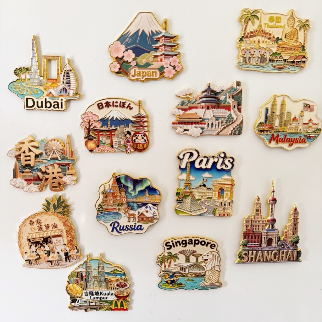 Du Lịch Toàn Cầu Lưu Niệm Tủ Lạnh Dán Malaysia Giropo Singapore Thái Lan Nhật Bản Dubai Paris Nga Th