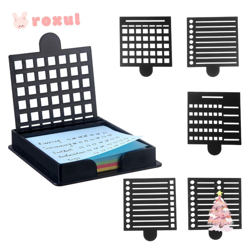 ROXUL Sticky Note Stencil, Note Box Dispenser Sticky Note Holder Set, Sticky Note Organizer Line Vẽ 