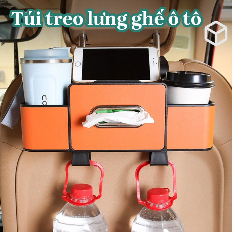 Túi Treo Lưng Ghế ô Tô - Túi Đựng Đồ Đa Năng Bằng Da PU