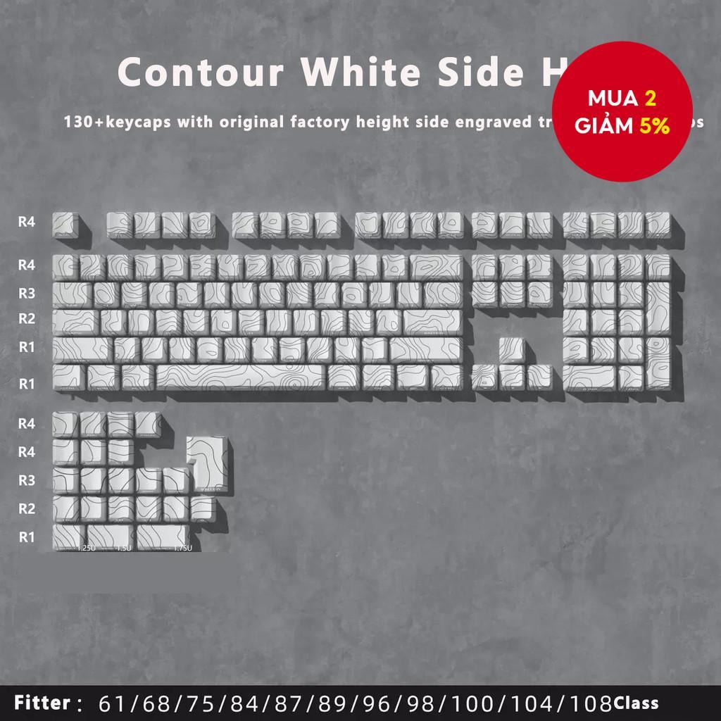 Keycaps Contour Topographic Circuit Across LED Key Caps Doubleshot PBT 97Keycaps for 翻译成越南语为: Keycap