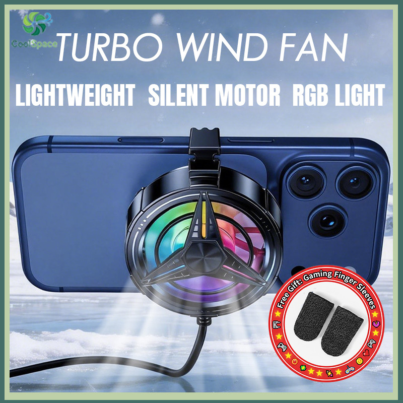 Quạt Turbo Máy Làm Mát Điện Thoại Di Động Làm Mát Chơi Game Tản NhiệtRGB Nhẹ Kipas HP Gaming Sejuk P