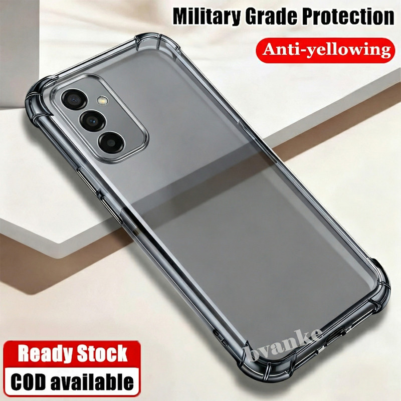 Dành Cho Samsung Galaxy M23 5G 6.6 inch SM-M236B M236L Slim Trong Suốt Silicon Mềm Jelly Case Với Bố