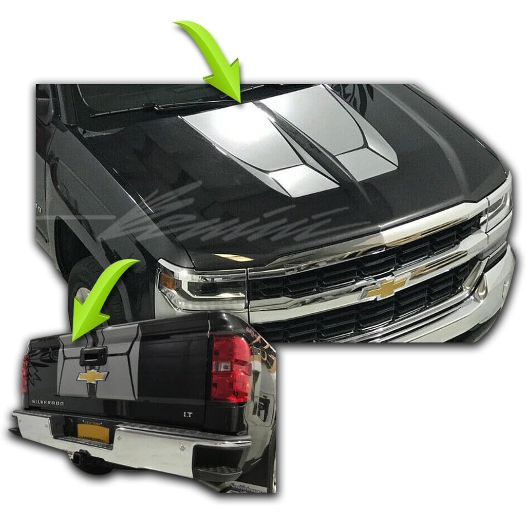 Vinyl Decal GraphicsHood Racing Sọc Đuôi Giường Vinyl Decal Kit Miếng Dán - Tương Thích Với Chevy Ch