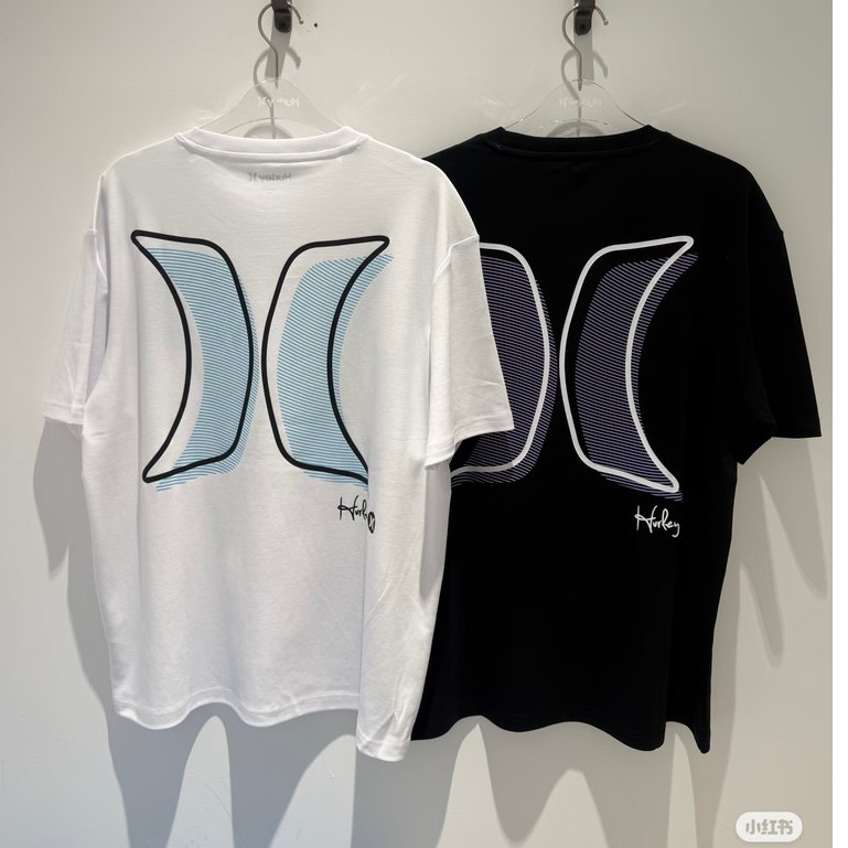 Áo thun cotton in logo Hurley phía trước và sau - Unisex