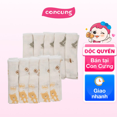 Khăn gạc sợi tre HM9X Animo T2411_PP001 (25x25cm,5 cái)