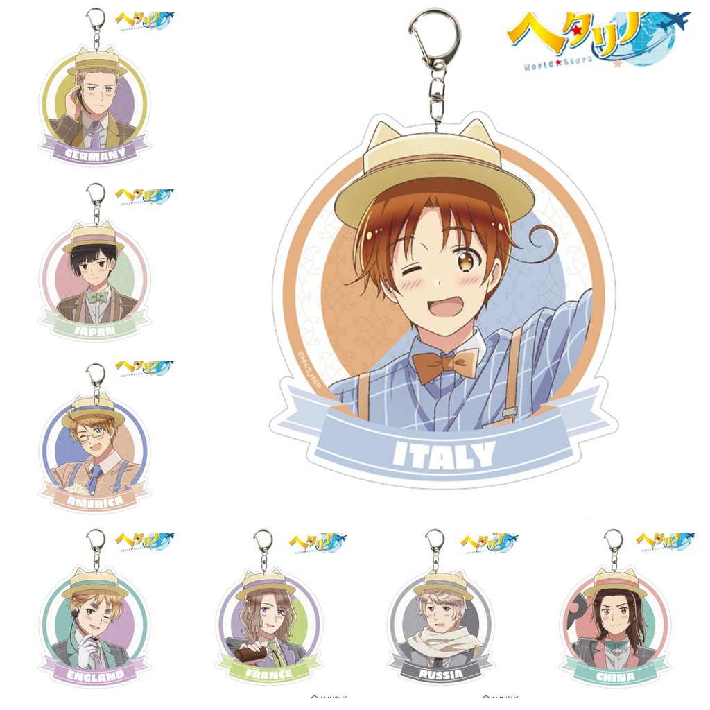 6cm Hetalia Axis Powers Keychain Llavero Accessories Bag  Ramen Keychains Keyrings Jewelry Christmas