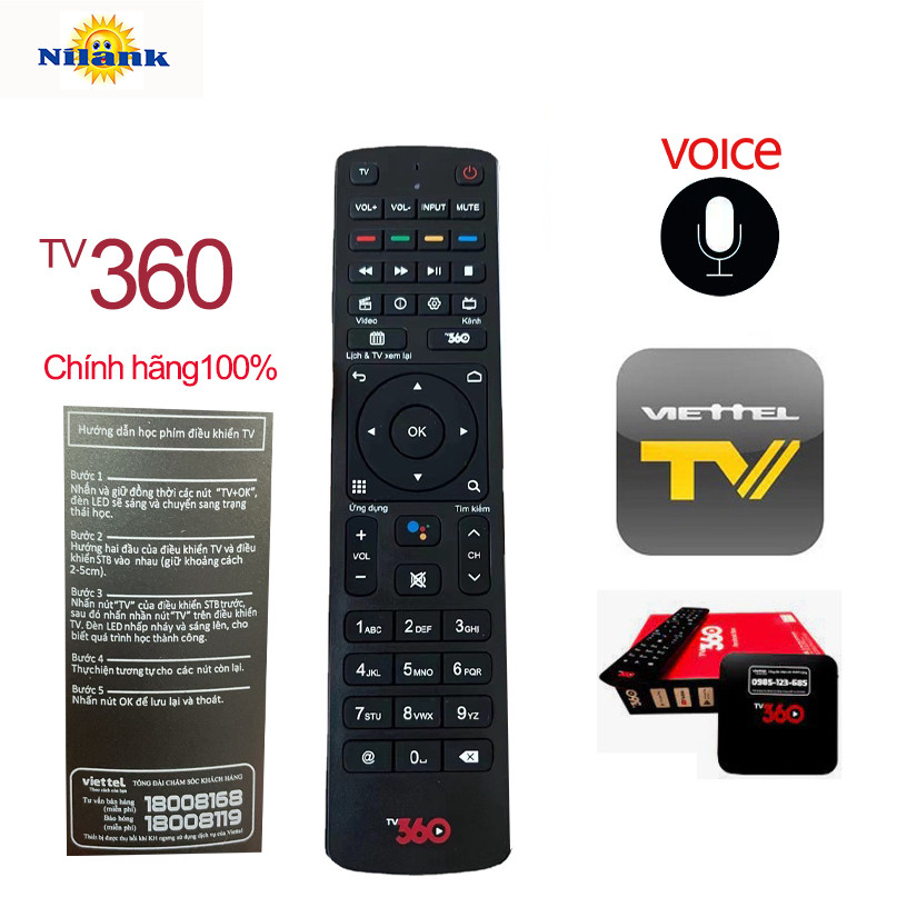 [NiLANK] Remote Điều khiển bằng giọng nói TV360 Android TV Box Điều khiển