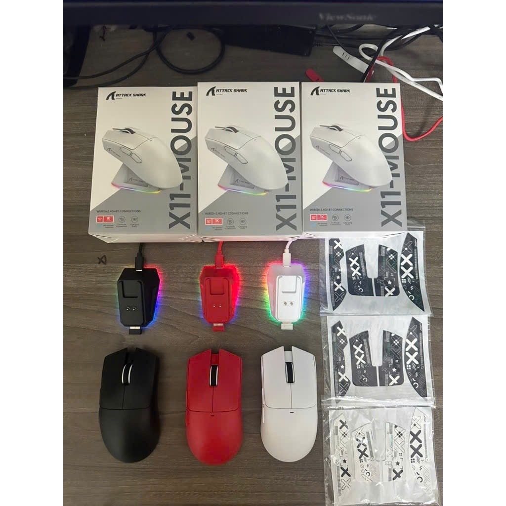 Chuột Gaming Không Dây Attack Shark X11 dock sạc / Attack Shark R1 / 3 chế độ kết nối / tặng kèm griptape | BigBuy360 - bigbuy360.vn