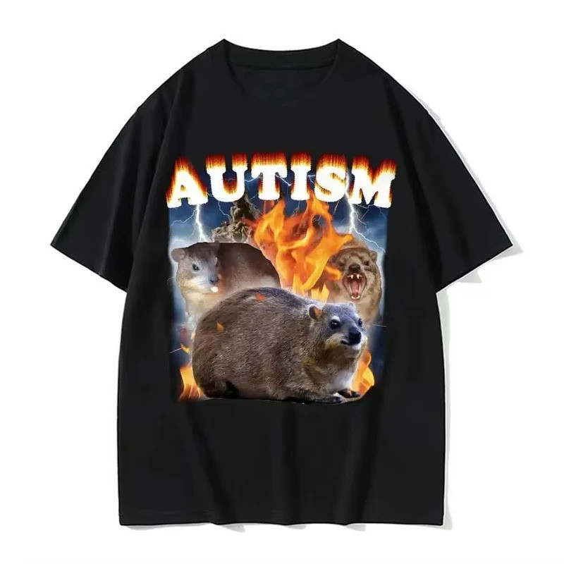Hyrax Ngộ nghĩnh Áo Thun Nữ Hip Hop Thời Trang Quần Áo Vintage Tay Ngắn Cá Tính Đồ Họa
