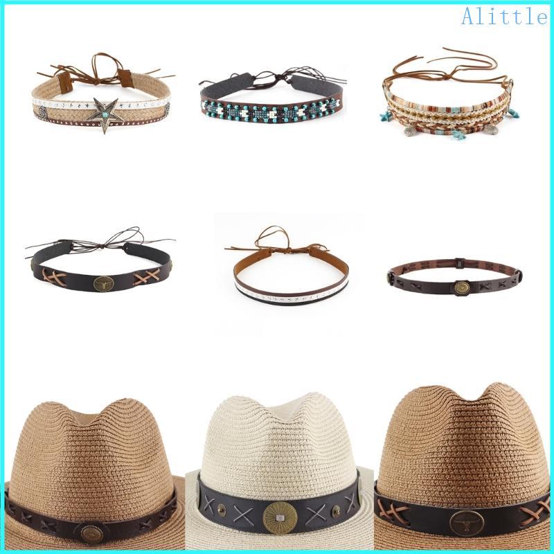 Alia Cowboy Hat Band Hat Band Western Hat Belt Bands Hạt Mũ Ban Nhạc Hatband