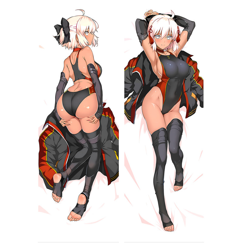 Dakimakura Anime Okita Souji Fat In hai mặt Vỏ gối cơ thể cỡ thật