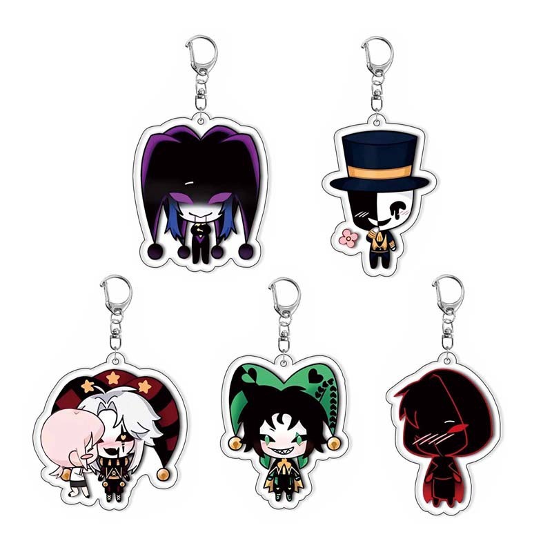 Game ’The Freak Circus‘ 6cm Acrylic Keychain - Pierrot & Chibi Character Circus Scene Charm Backpack