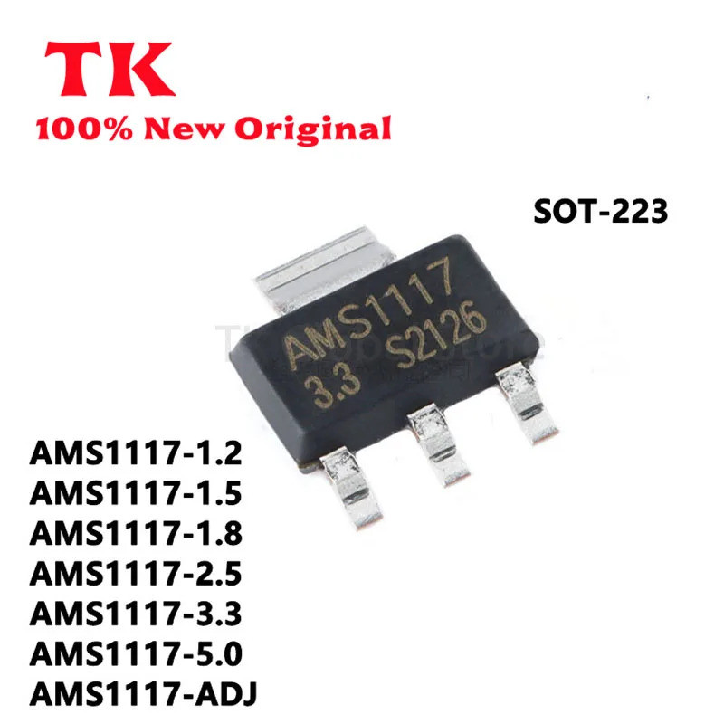 5 Cái AMS1117-1.2V AMS1117-1.5V AMS1117-1.8V AMS1117-2.5V AMS1117-3.3V AMS1117-5V AMS1117-ADJ Chip i