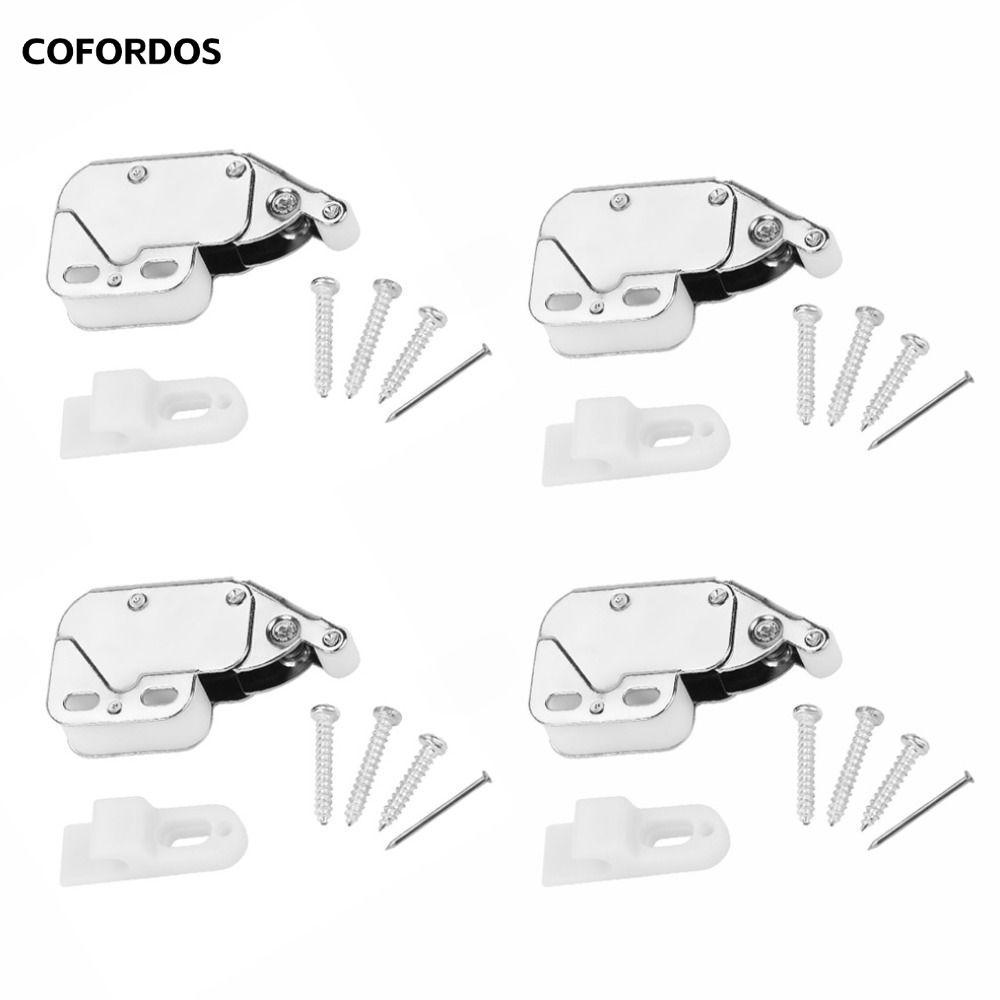 COFORDOS 4 Chiếc Tủ Cửa Bắt, Cảm Ứng Phát Hành Đầu Mini Cửa Tủ Chốt, Tự Khóa Đẩy Để Mở / Bấm Mở Lò X
