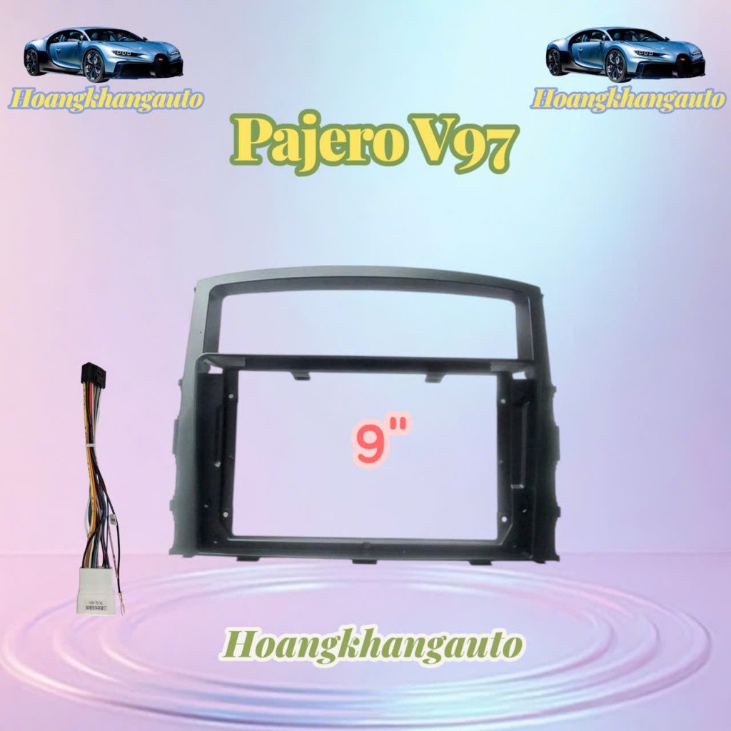 Mặt dưỡng lắp màn android cho xe pajero v97 lắp cho màn android 9 inch kèm jack nguồn theo xe