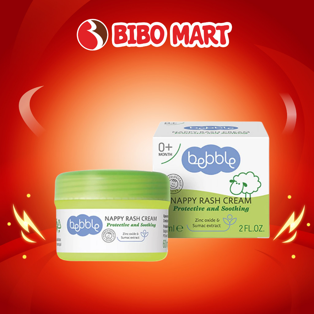 Kem Hăm Bebble Chiết Xuất Tự Nhiên Giảm Hăm Tã Mẩn Ngứa Làm Dịu Da An Toàn Cho Bé 60ml - Bibomart