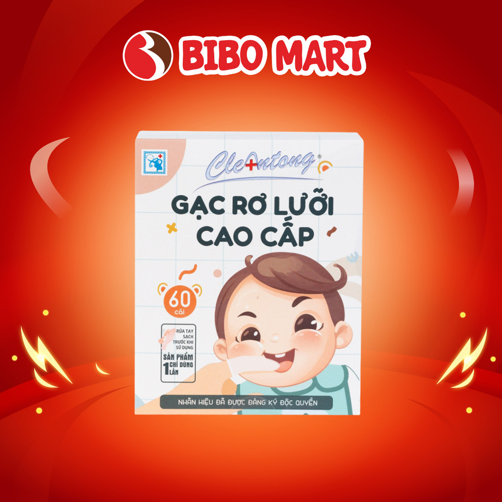 Gạc Rơ Lưỡi Cao Cấp CleAntong Chất Liệu Mềm Mại An Toàn Phù Hợp Cho Bé Sơ Sinh Hộp 20 Cái 60 Cái - Bibomart