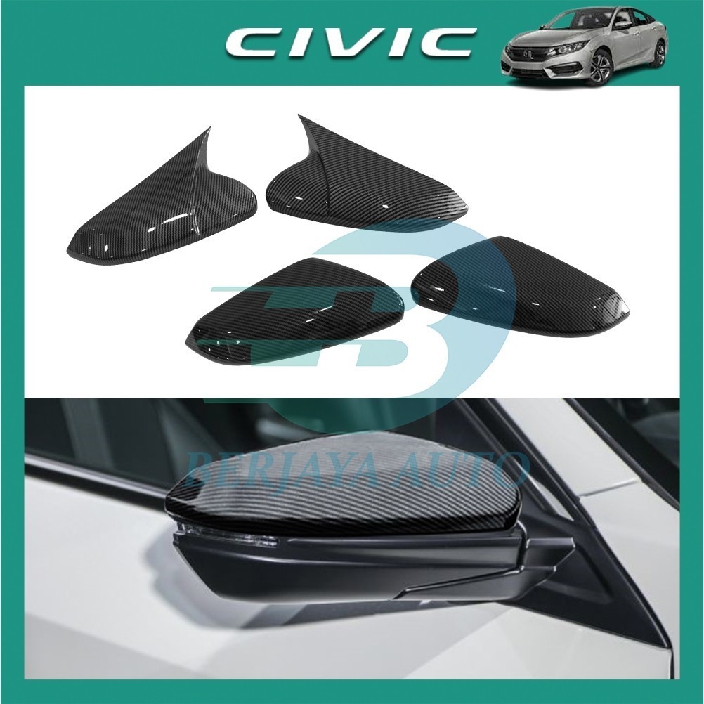 Honda Civic FC 10th Gương Mặt Sợi Carbon Phong Cách Bao Chiếu Hậu Bên Gương Che 2016-2021 Civic 10th