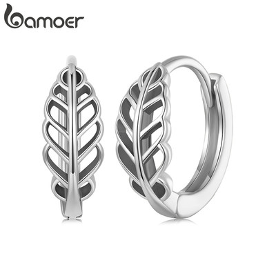 Bông tai Bamoer Lá mùa thu dành cho nữ Trang sức thời trang bé gái