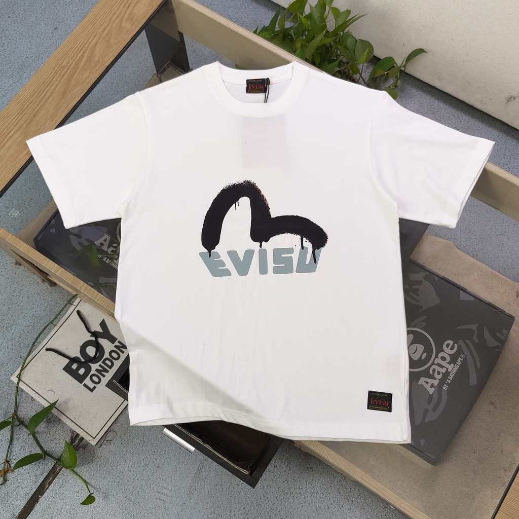 Evisu/Fushen Áo Thun Đôi Nam Nữ - Thiết Kế Đáy Áo Sơ Mi, Phù Hợp Làm Việc & Thời Trang Đường Phố