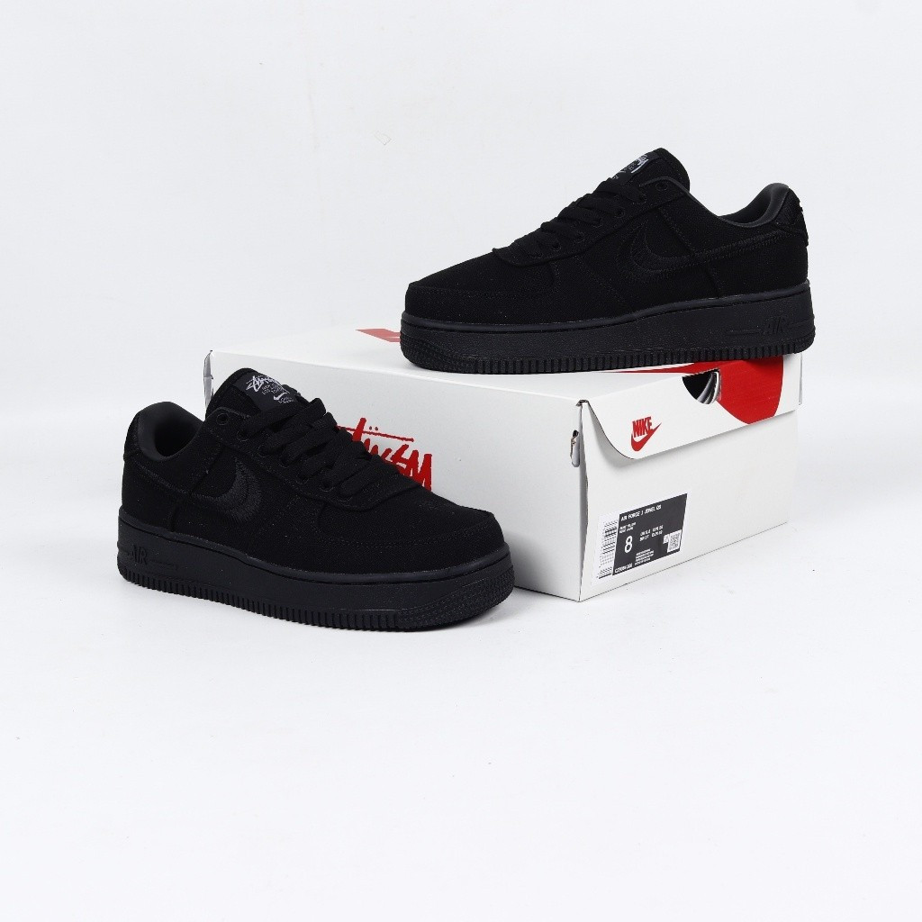 Giày thể thao màu đen Air Force 1 Low X Stussy Fossil Stone HHFF