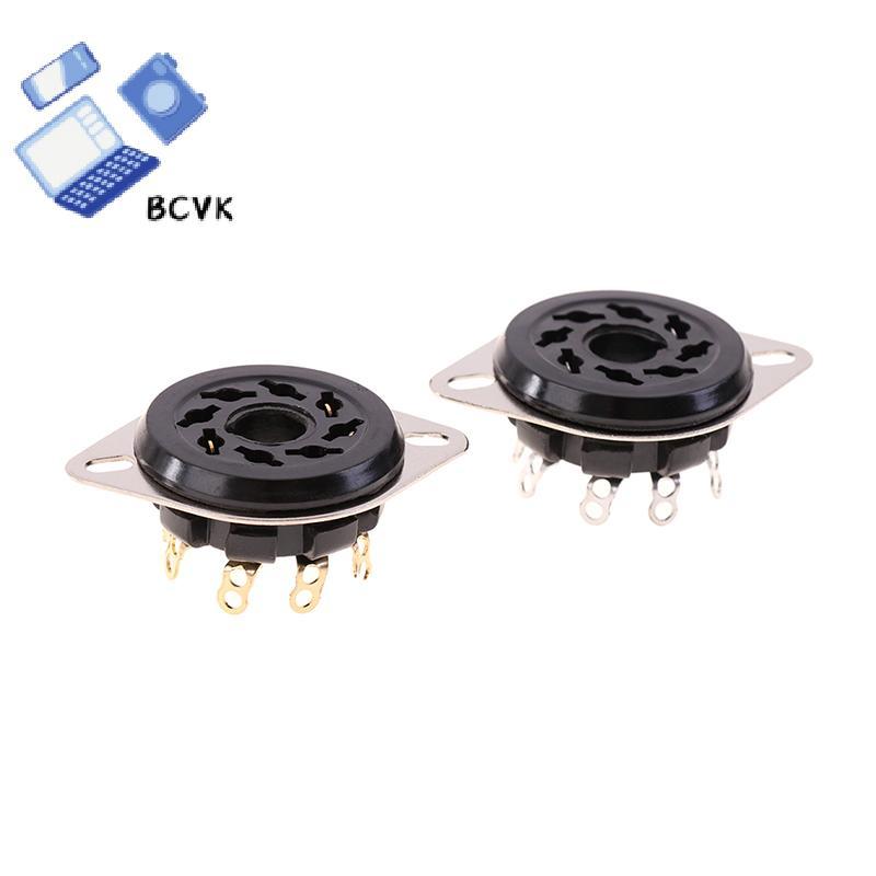 [BCVK] 1Pc 8Pin Bakelite Tube Soet Base S8WPF Bakelite mạ vàng cho KT88 6550 6SN7 EL34 Bộ khuếch đại