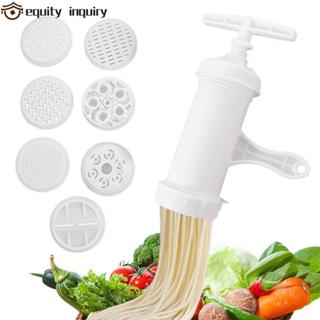 Máy làm mì ống YÊU THÍCH YÊU THÍCH, Máy ép mì bằng nhựa trắng, Hướng dẫn sử dụng dụng dụng cụ nấu ăn với 7 khuôn in khác nhau Máy làm mì nhà bếp Newbie