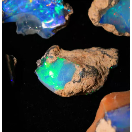 Tự Nhiên Châu Phi Khô Xanh Opal Thô Quặng Opal Pha Lê Nhiều Màu Sắc Kho Báu Khoáng Giảng Dạy Nhận Th