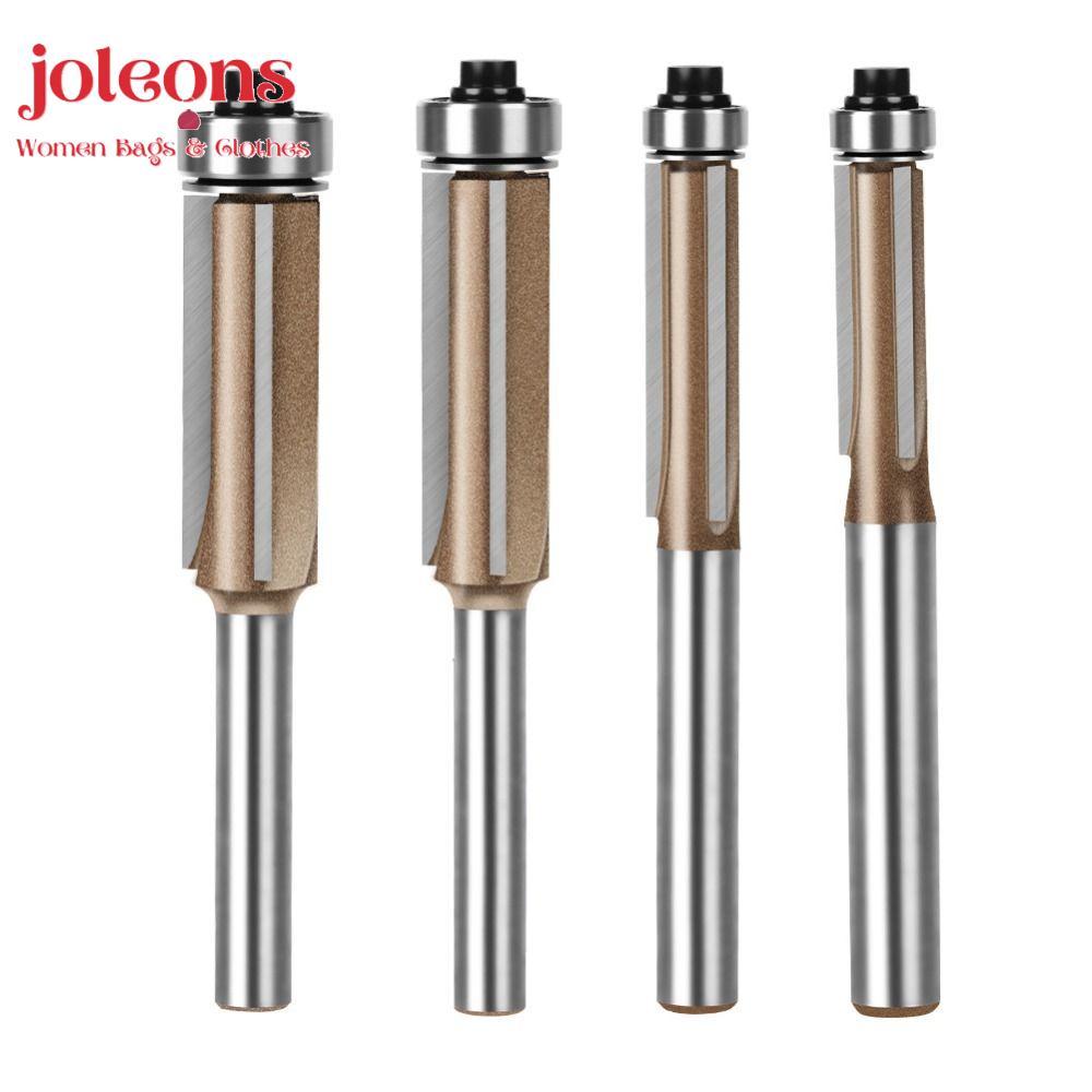 JOLEONS Flush Trim Bits, Top Bearing Universal Trim Router Bits, Professional Teflon Coating Woodwoo