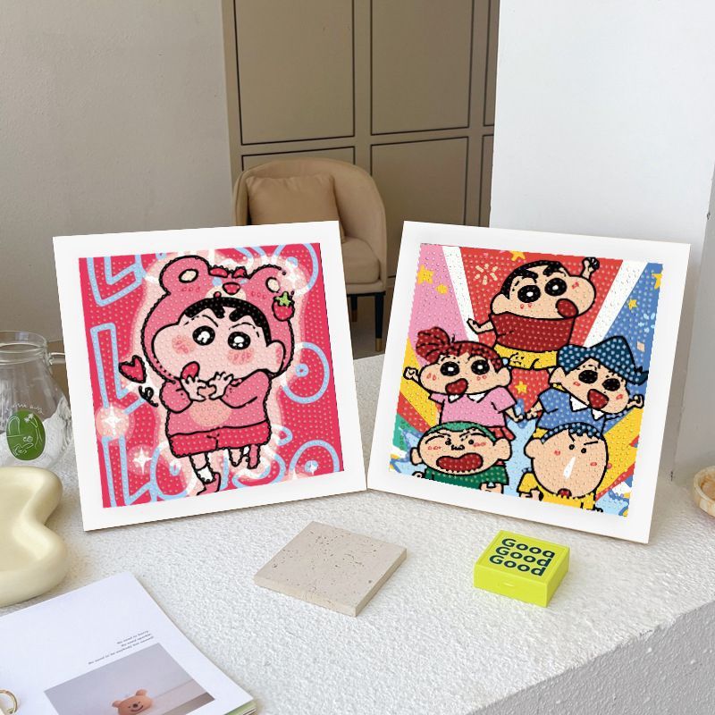Hoạt Hình Mới diy Kim Cương Dán Crayon Shin-Chan Trẻ Em Handmade Đồ Chơi Quà Tặng Sinh Nhật Giáo Dục