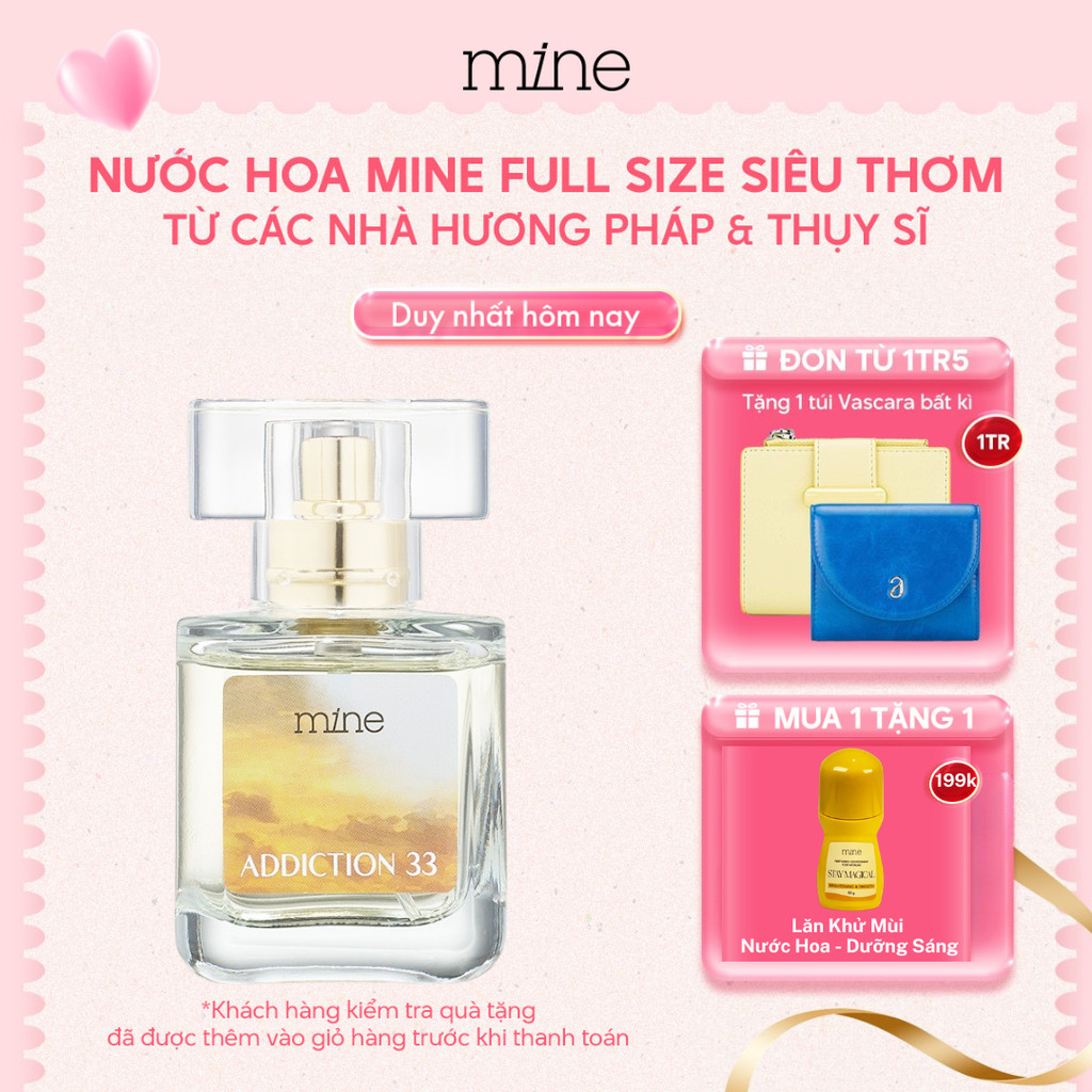 Nước Hoa Mine Addiction 33 Hương Gỗ Trầm Ấm Và Hỗ Trợ Lưu Hương Đến 8 Tiếng 30ml