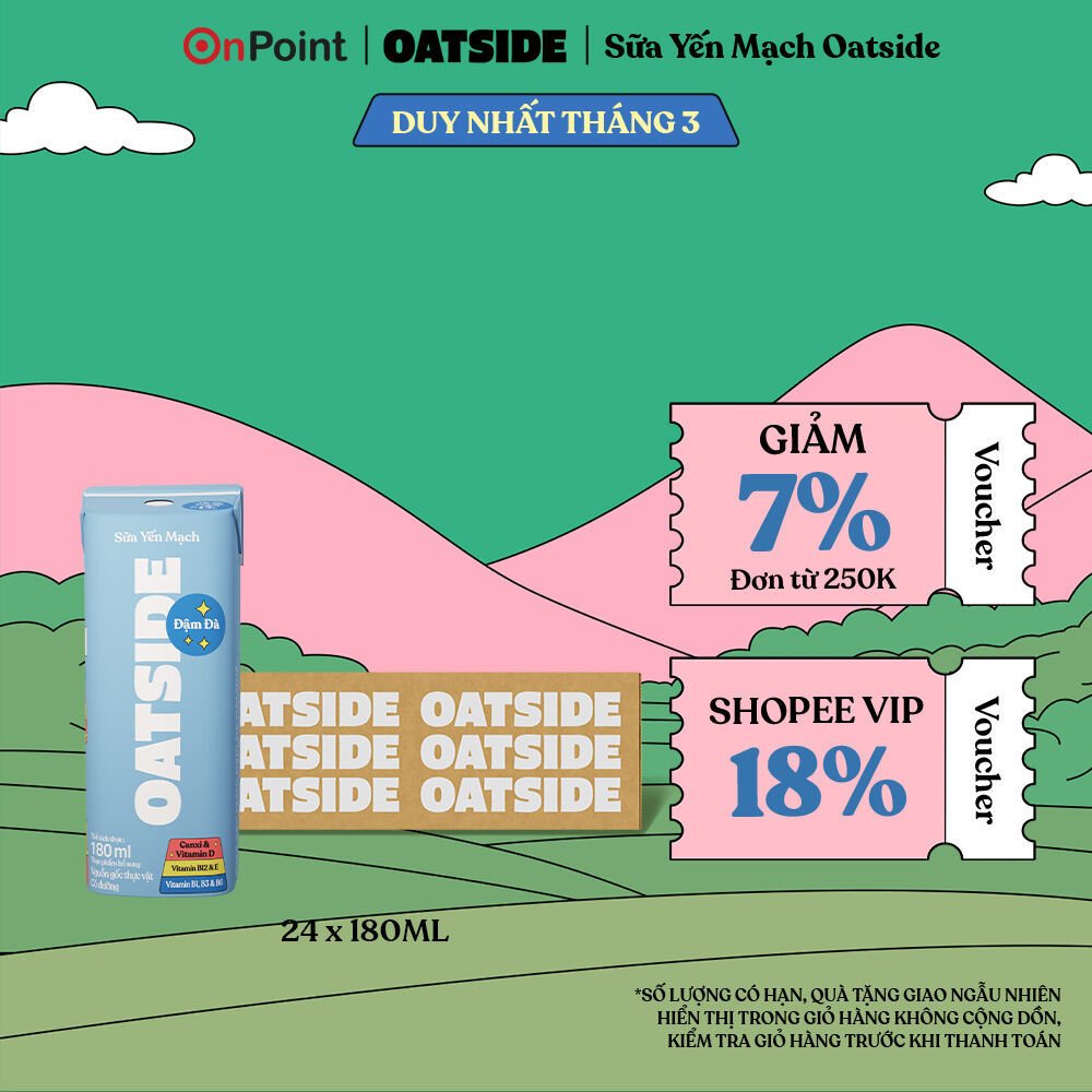 Thùng 24 hộp Sữa yến mạch OATSIDE Đậm Vị Deluxe 180ml (180ml x 24)