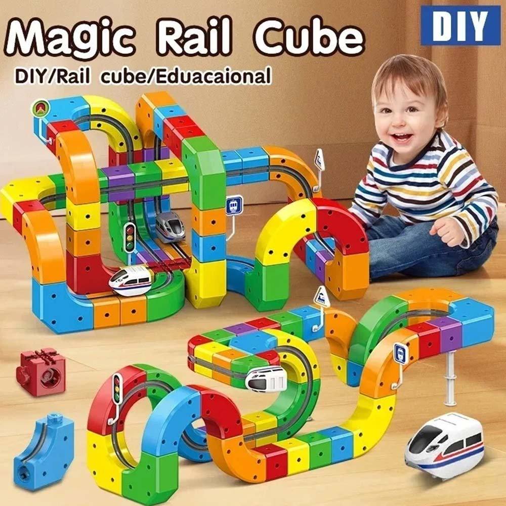 Magnetic Building Blocks Track Electric Train Toy Set Motorized Toy Kids Gift