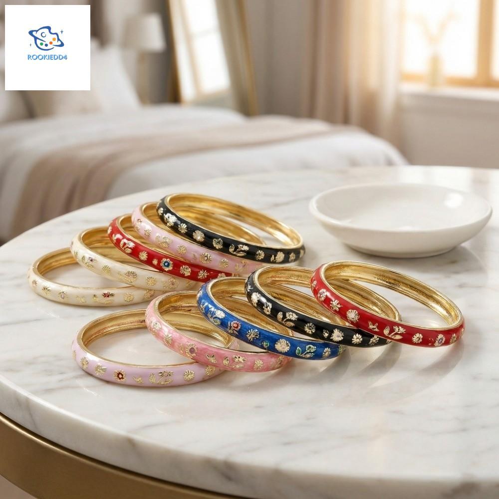 Vòng tay hoa ROOKIEDD4, Vòng tay nữ cổ điển cổ điển tráng men, Vòng tay nữ cổ điển dân tộc Bohemian