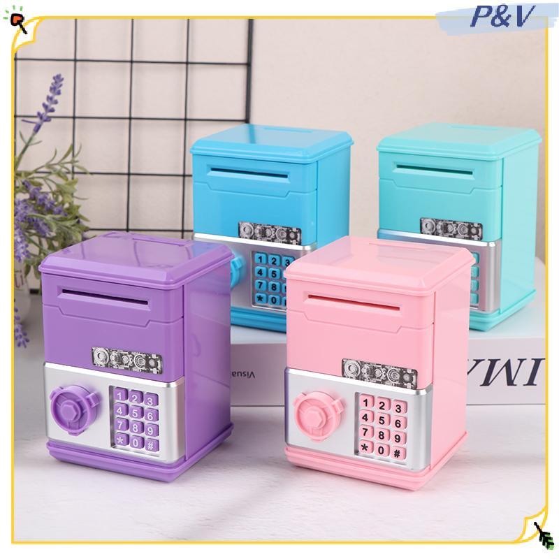 P & V Trẻ Em Tiền Ngân Hàng Mật Khẩu Heo Đất Mini ATM Tiền Đồng Xu Hộp Tiền Cho Trẻ Em Đồ Chơi Sinh 