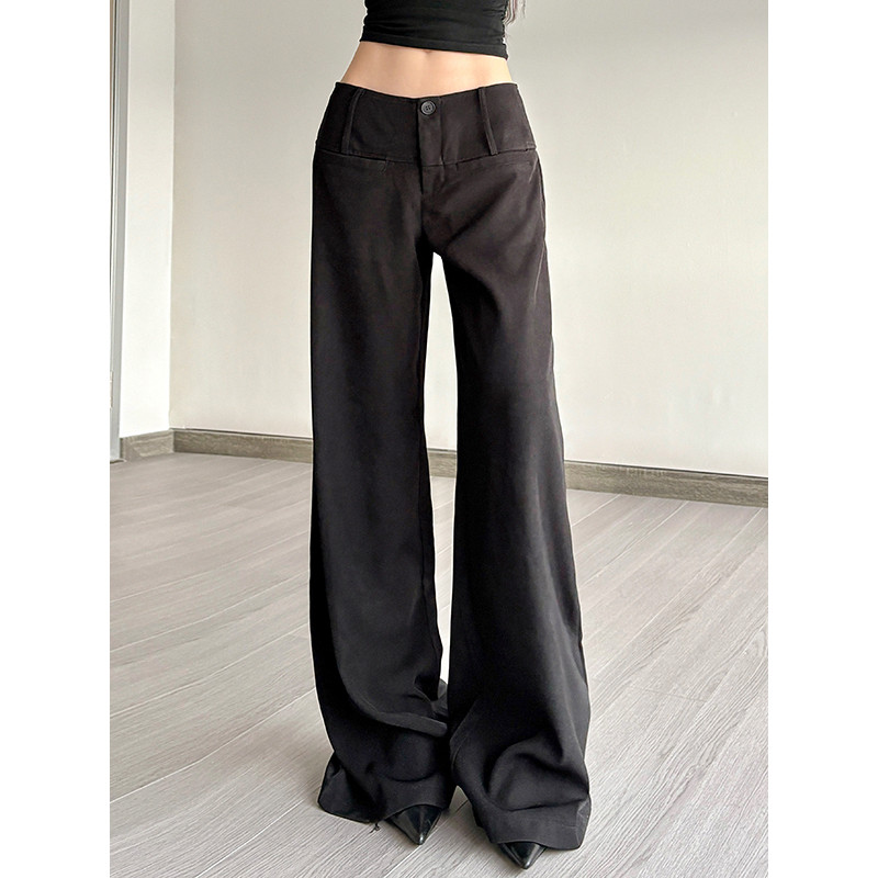 FabGirls American Commuter Basic Wide-Waist Suit Quần thường ngày Hot Girl All-Match Slimmer Look Qu