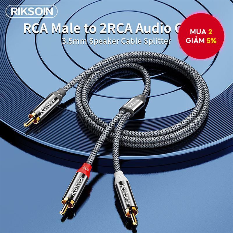 Cáp loa siêu trầm Riksoin RCA sang 2RCA 2RCA sang 1RCA Dây chuyển đổi RCA Y hai chiều