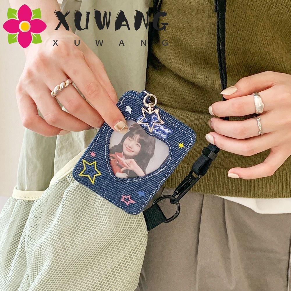 XUWANG Denim Star Card Holder Love Kawaii Girl