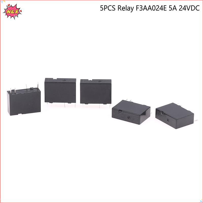 N & X 5 Chiếc Rơle 24V F3AA024E 5A 24VDC F3AA012E F3AA005E Thường Mở Rơle 4 Feet 5A.